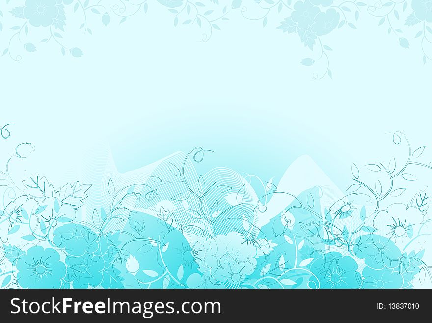 Abstract Background with flowers and buds for your design. Abstract Background with flowers and buds for your design