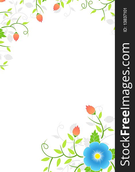 Abstract Background with flower and buds for your design. Abstract Background with flower and buds for your design