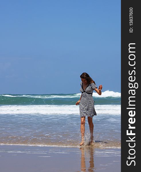 Beautiful young girl on the beach. Beautiful young girl on the beach