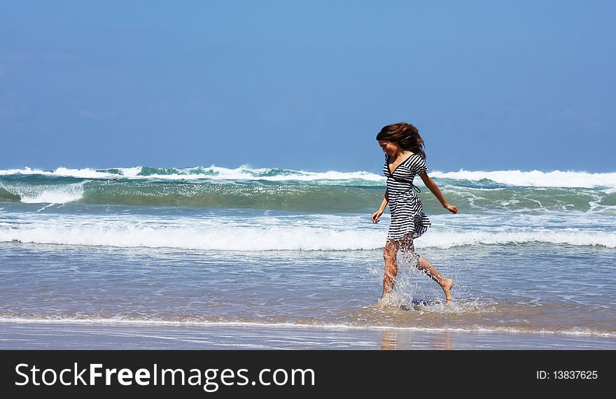 Beautiful young girl on the beach. Beautiful young girl on the beach