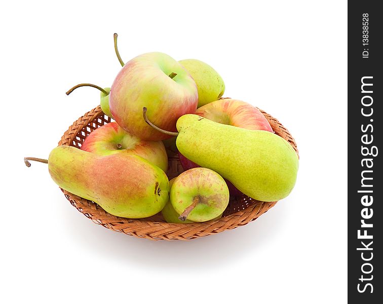Apples and pears appetizing autumn fruits. Apples and pears appetizing autumn fruits