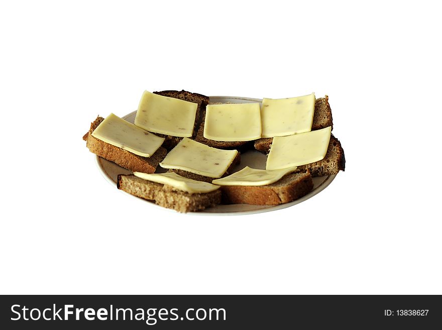 Cheese sandwich on white background isolated