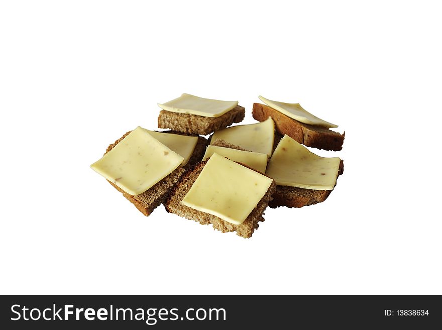 Cheese sandwich on white background isolated