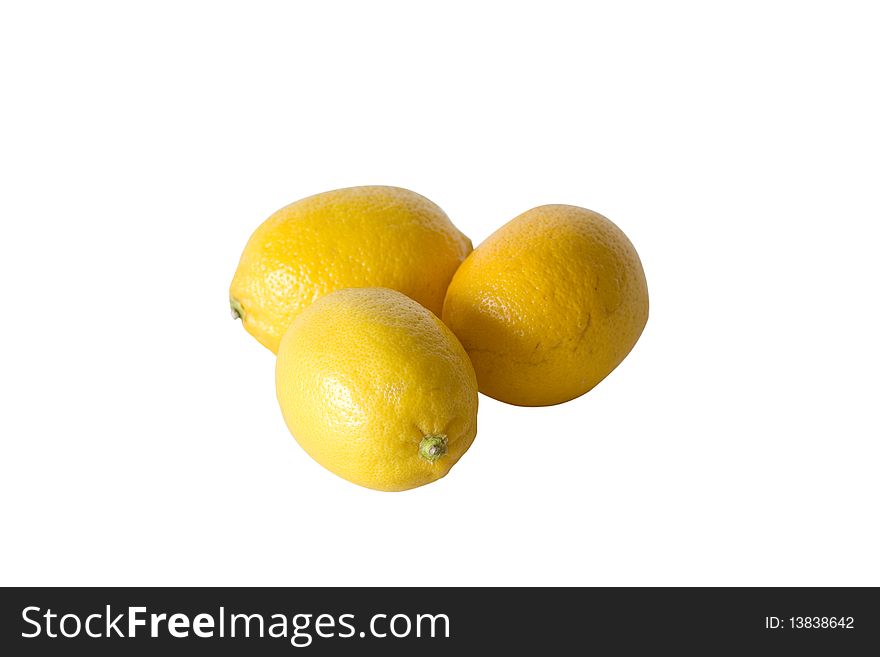 The lemons on white background isolated