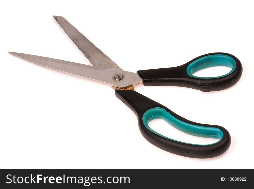 Big old scissors isolated on white background