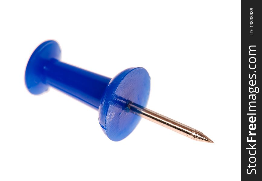 Push pin on white background