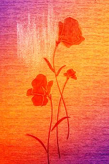 Wonderful Poppies On The Canvas. Stock Images