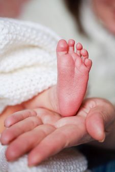 Adorable Newborn Baby Feet Stock Photo