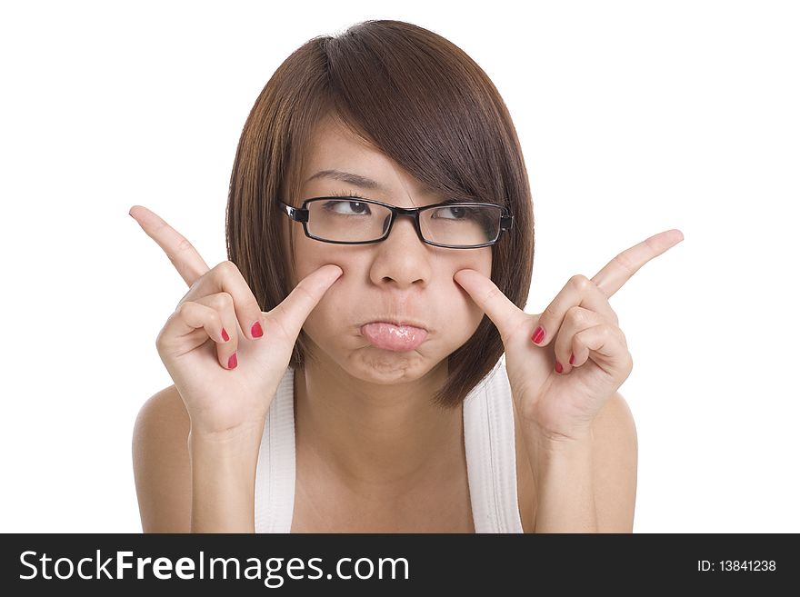 Asian girl with spectacles and expression