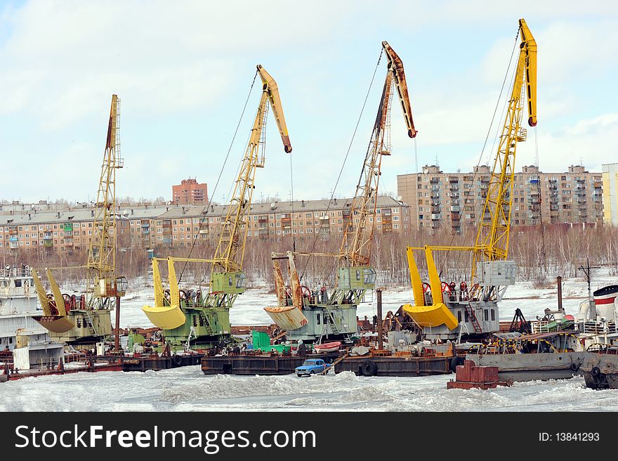 Cranes In Sea Port