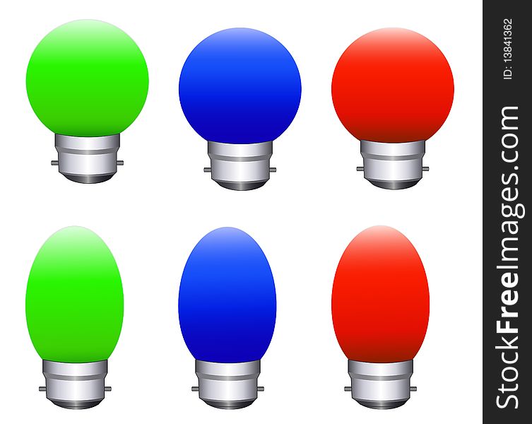 Color bulbs in white background vector