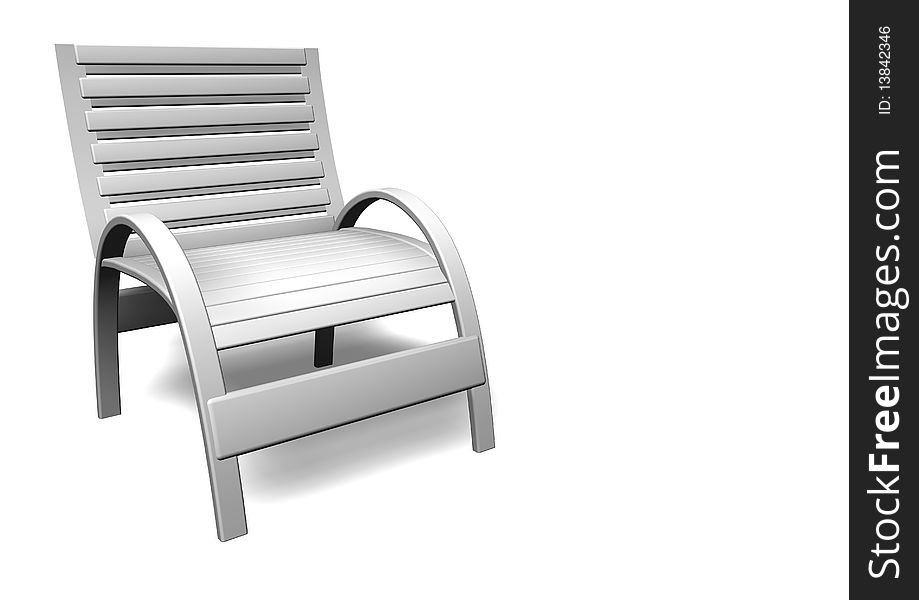 3D rendered deck chair, can be used for print or web