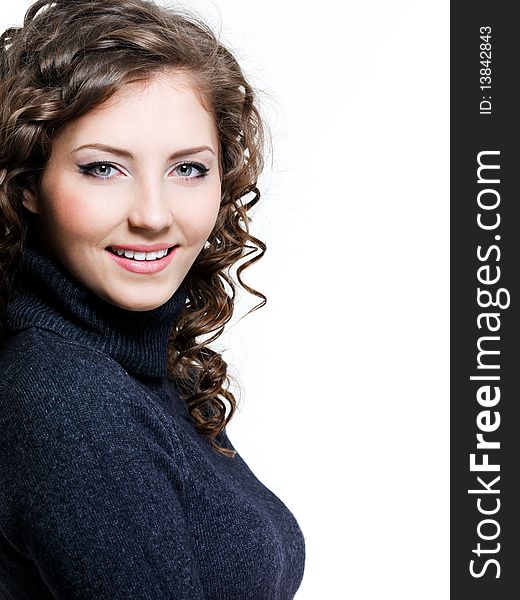 Portrait of happy cheerful beautiful woman in casuals. Portrait of happy cheerful beautiful woman in casuals
