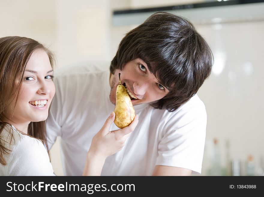 Nice Girl Is Feeding Boy