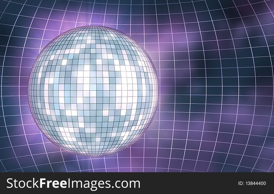 Disco ball abstract background. 3D image