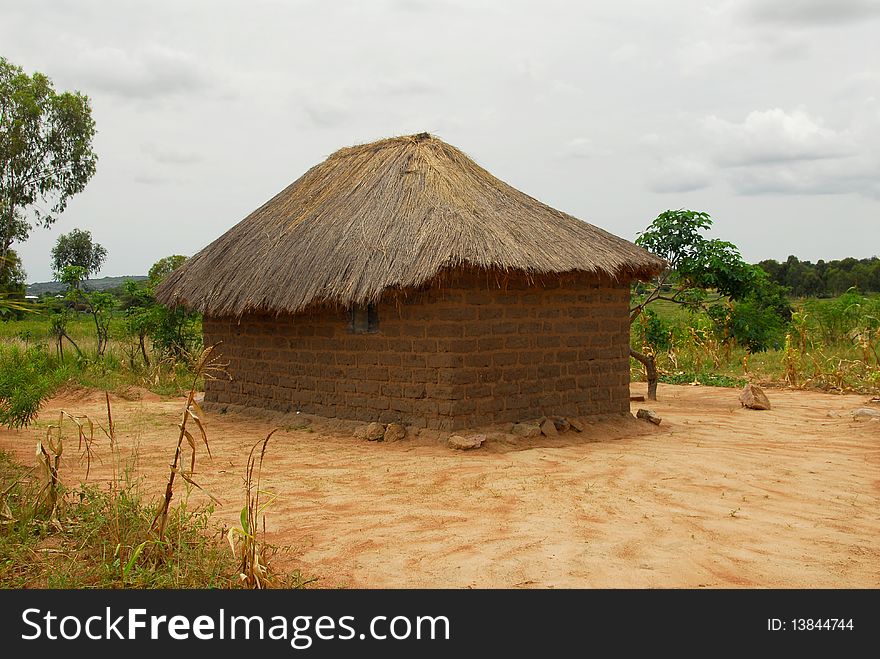 A mud hut in Africa. A mud hut in Africa