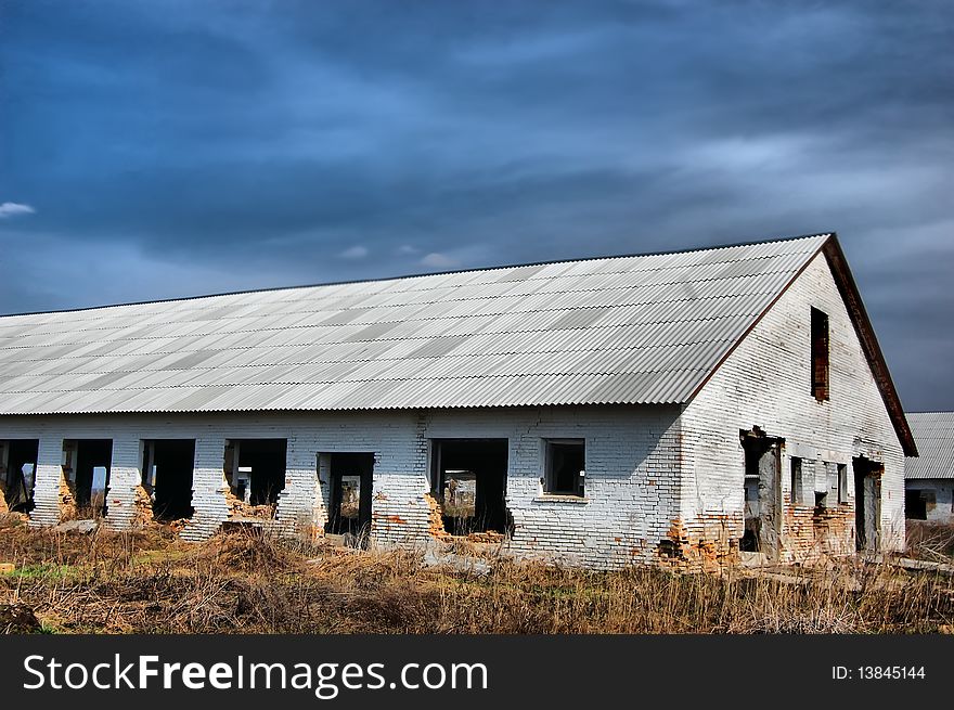 Near Chernobyl area. Modern ruins. Ukraine. Kiev region. Near Chernobyl area. Modern ruins. Ukraine. Kiev region