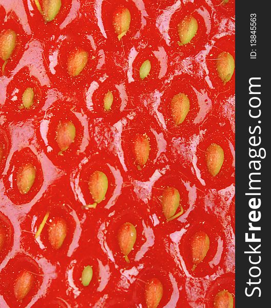 Strawberry surface texture. Close up. Strawberry surface texture. Close up