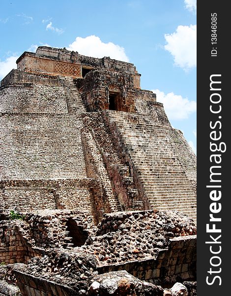 Pyramid In Uxmal, Mexico