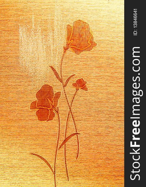 Tenderness poppies on the canvas background. Tenderness poppies on the canvas background.