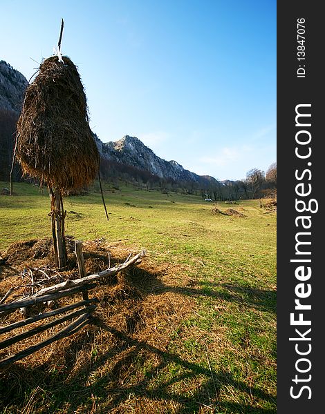 Mountain landscape in Mehedinti Mountains, Romania