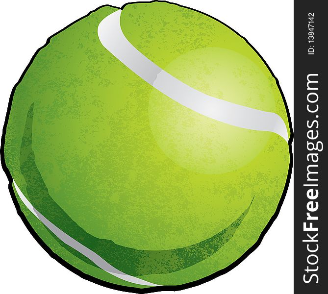 An illustration of an isolated tennis ball
