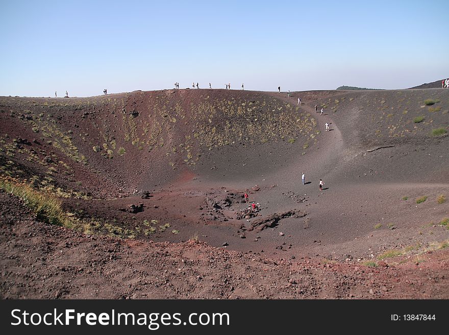 Landscape of extinct volcano, Sicily.