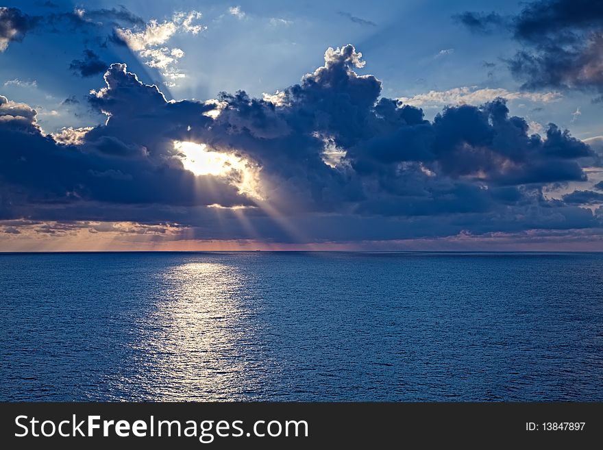 Sunset on the Caribbean Sea