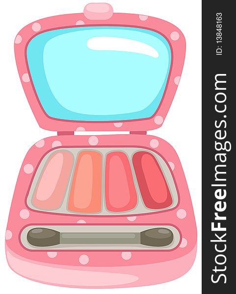 Illustration of isolated eyeshadow on white background