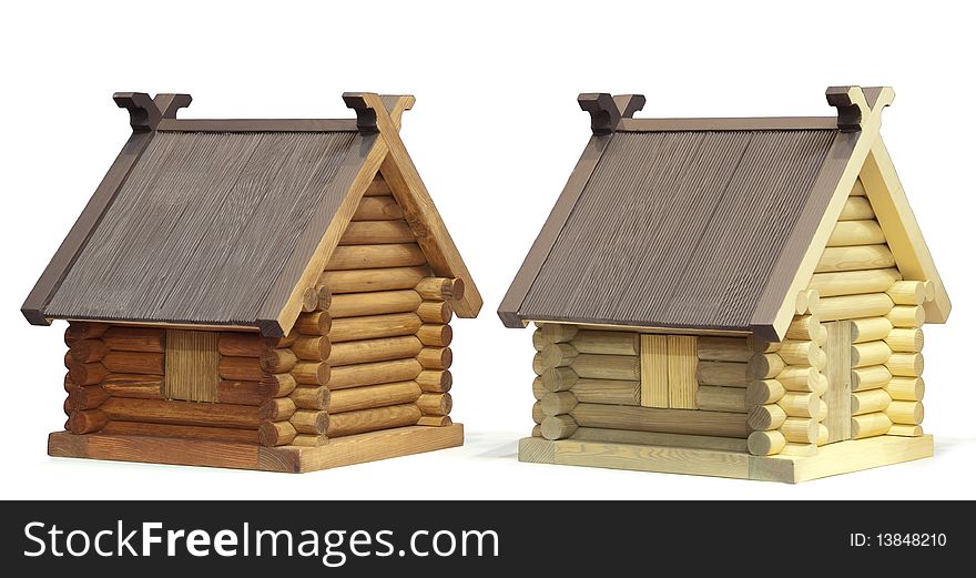 Two wooden house from a frame
