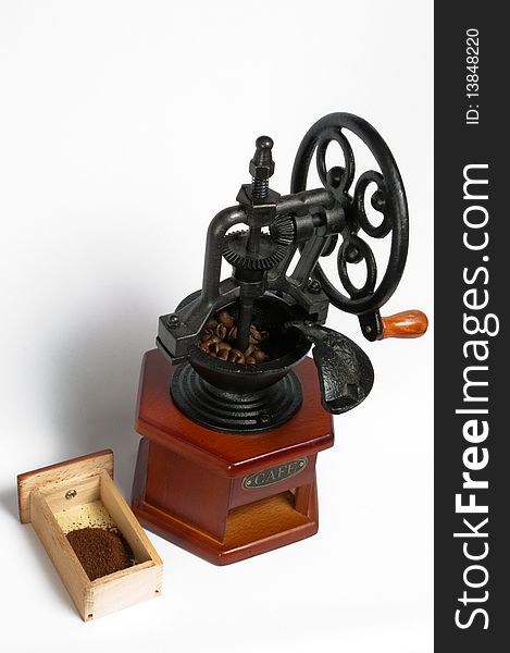 Mechanical Coffee Grinder and toasted grains