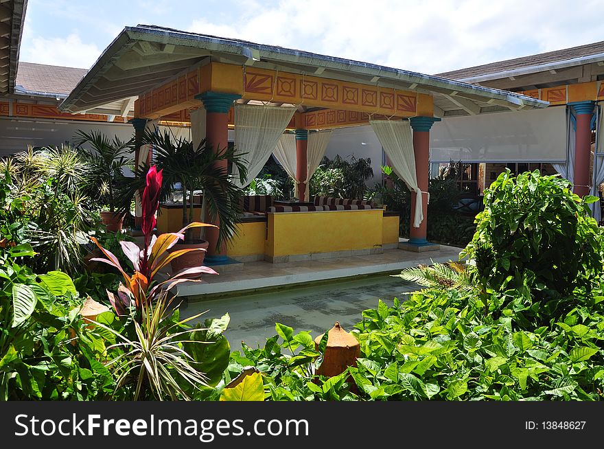 Tropical resort gazebo