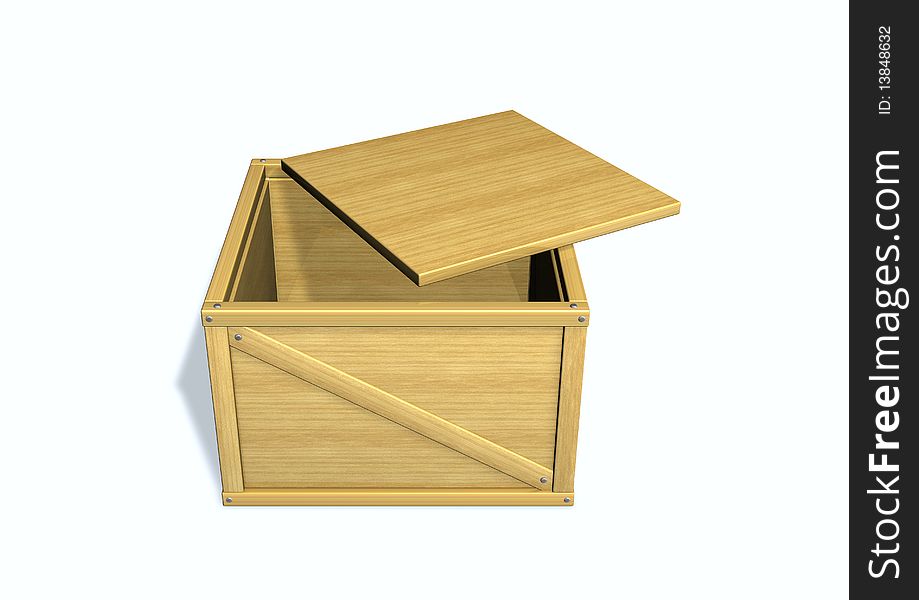3d image of a open box.