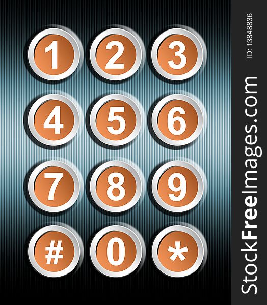Orange numbers keyboard business conceptual. Background