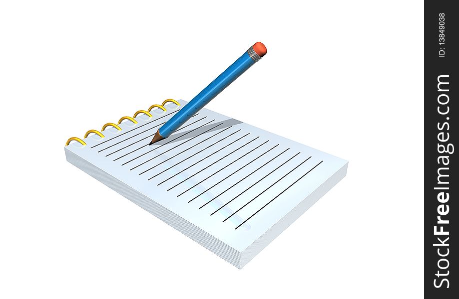 3d render of a blank notebook