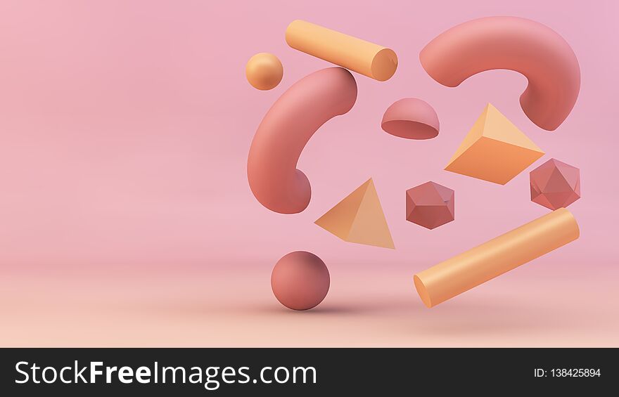 geometric shapes background 3d rendering isolated