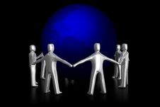3D Earth Model With Humanoids Royalty Free Stock Photography 3D Earth Model With Humanoids Royalty Free Stock Photography