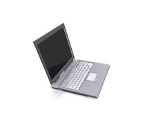 Aluminium Laptop With Desktop Stock Images