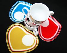 Designer Cups And Saucers Stock Image Designer Cups And Saucers Stock Image