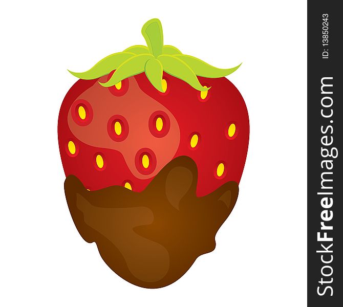 Vector illustration of strawberry with chocolate