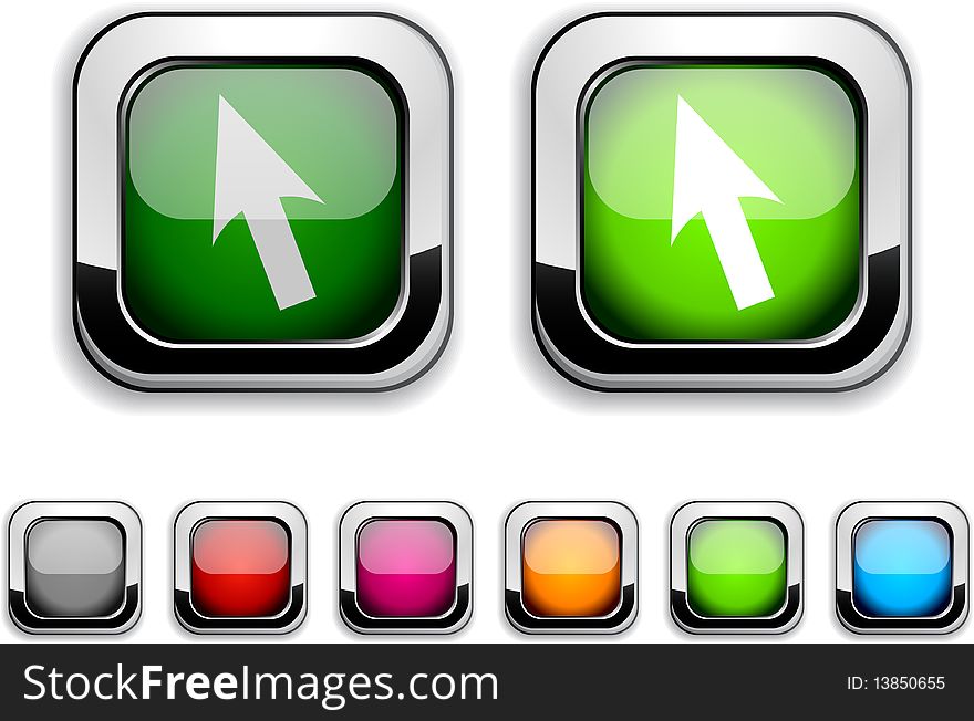 Cursor realistic icons. Empty buttons included. Cursor realistic icons. Empty buttons included.