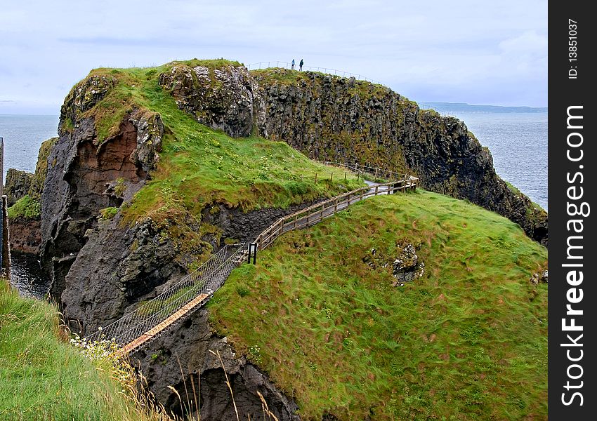 The beautiful view of Carrick-a-Rede Rope Bridge. The beautiful view of Carrick-a-Rede Rope Bridge