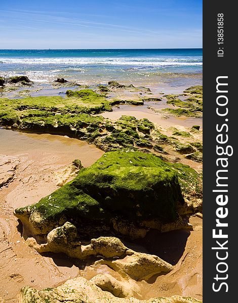 Summer day,praia da rocha beach,portugal-algarve