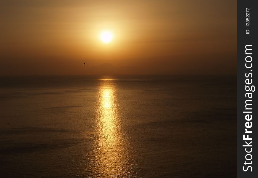 Mediterranean sunset in summer, Rhodos, Greece