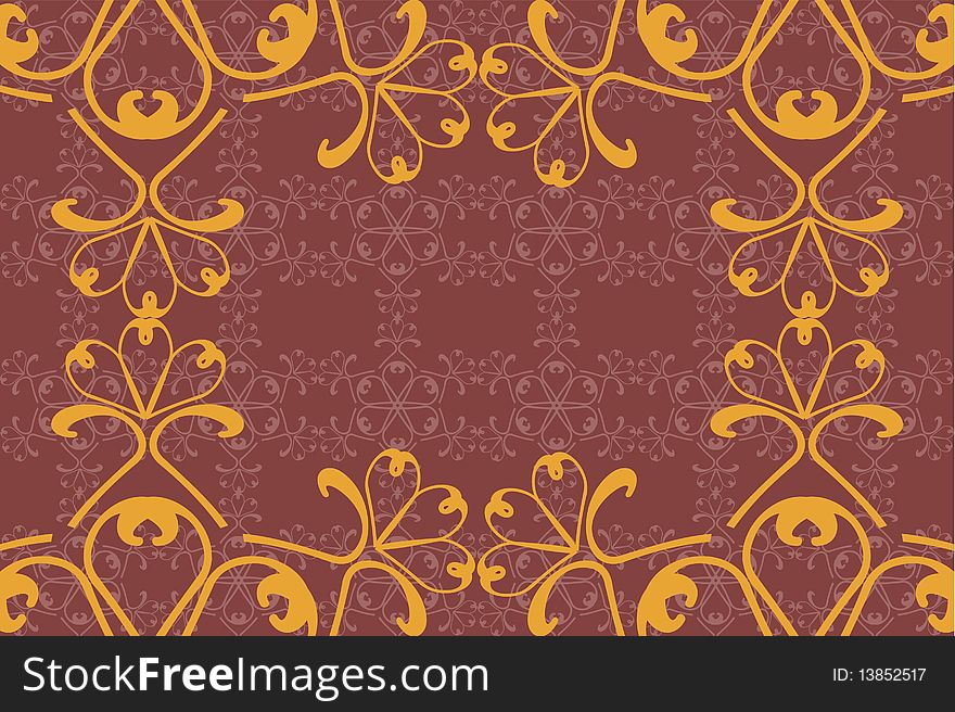 Lace frame on brown background