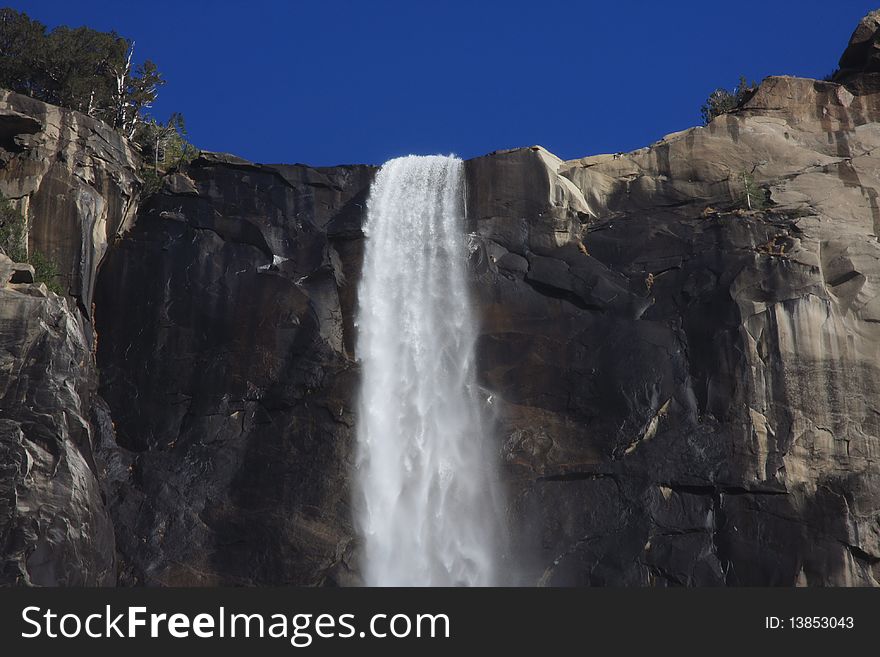 A waterfall in Yosemite National Park