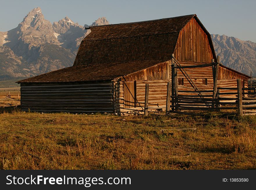 Sunrise at the famous barn in Grand Teton National Park. Sunrise at the famous barn in Grand Teton National Park