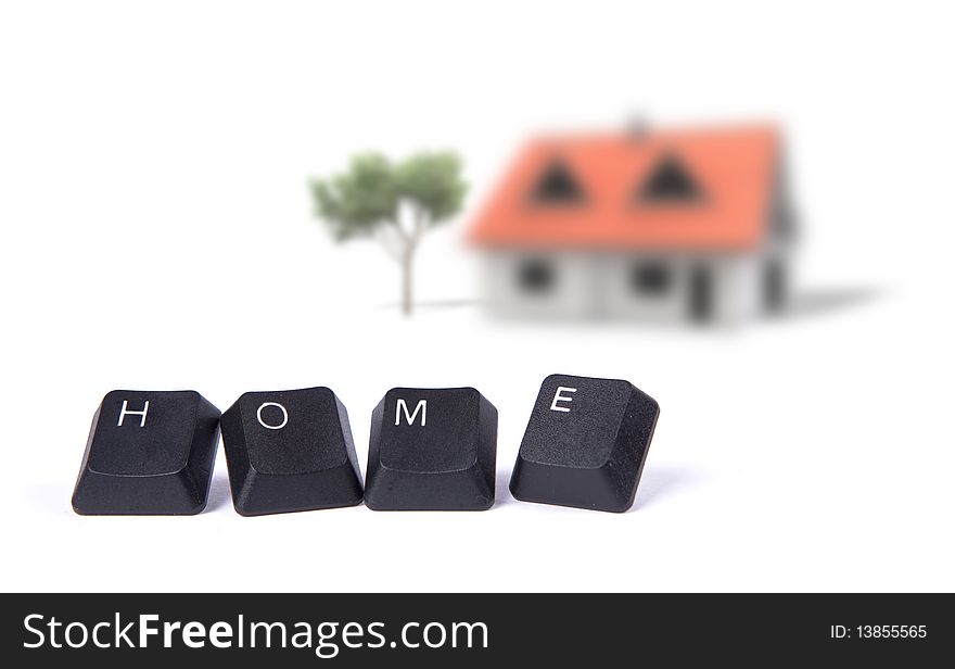 Home written with keyboard letters