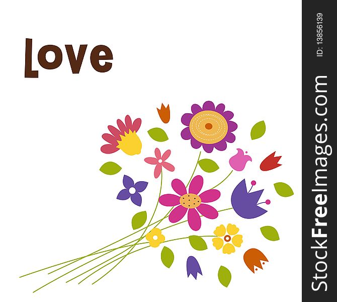 Vector illustration of Bouquet of flowers. Vector illustration of Bouquet of flowers.