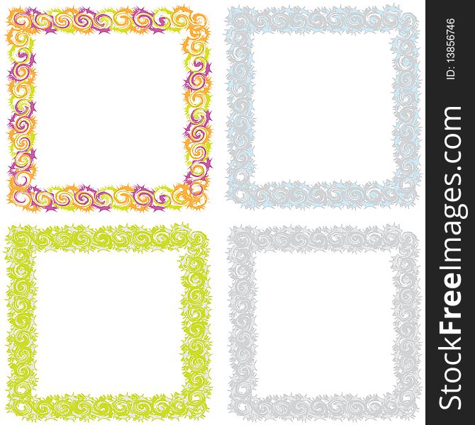 Set of frames with abstract elements